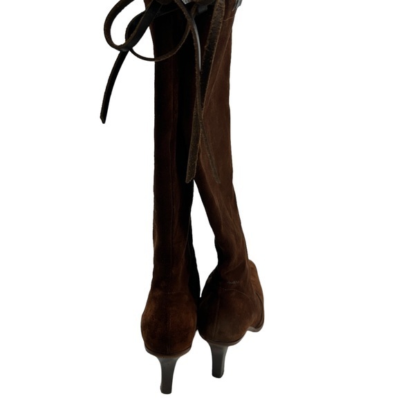 Coach Bella Brushed Suede Leather Boots Brown Womens Size 9 - Picture 3 of 6